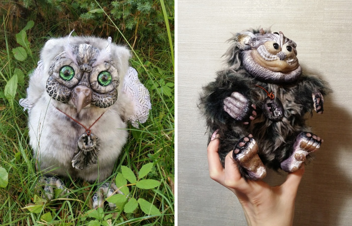Author’s Handmade Toys Of Polymer Clay And Artificial Fur