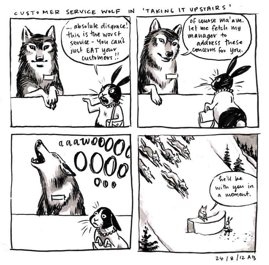 Customer Service Wolf In 'Taking It Upstairs'