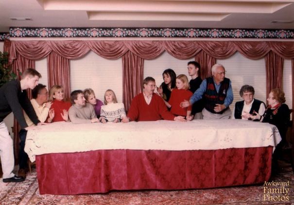 Last Supper Theme For A Family Christmas Card
