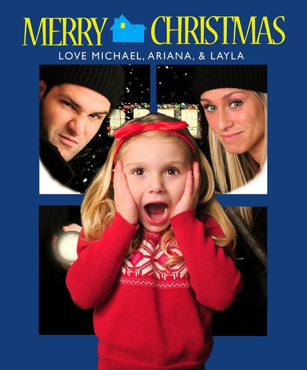 Home Alone Theme Family Christmas Card
