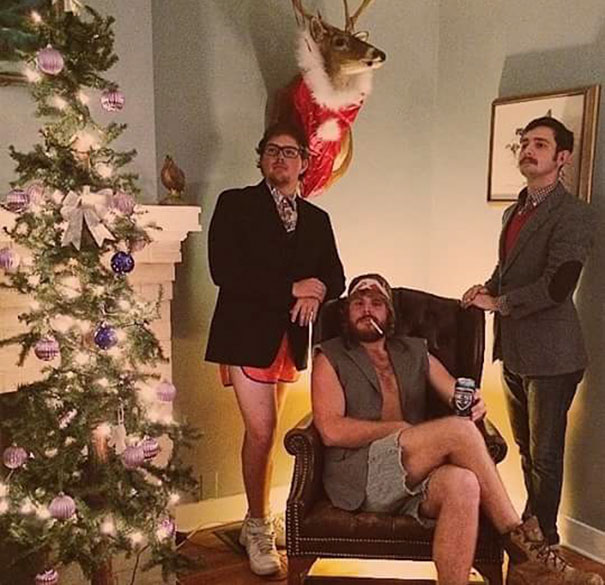 My Buddy's Christmas Card With His Roommates