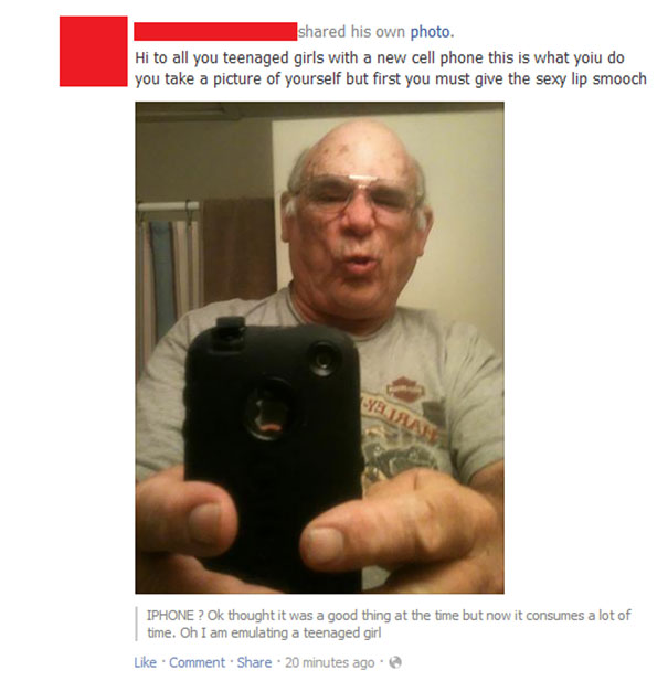 My Grandpa Just Got An iPhone And FB Account, This Is The Result
