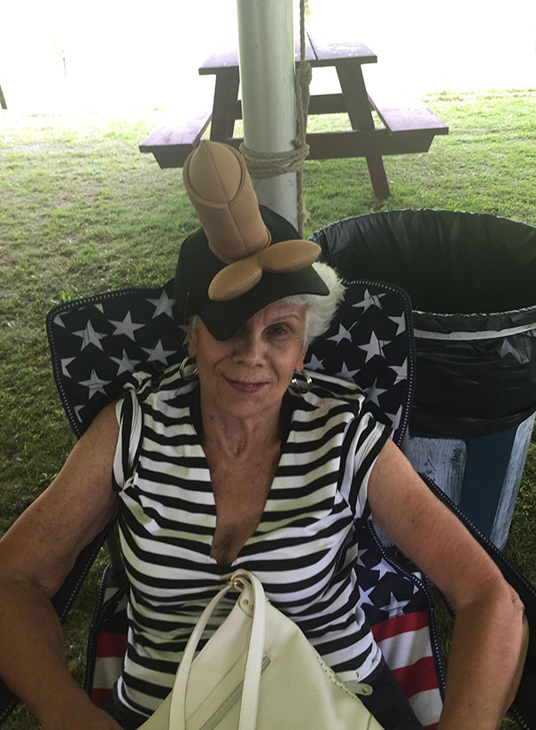 So Here Is My Grandma With A Penis Hat On