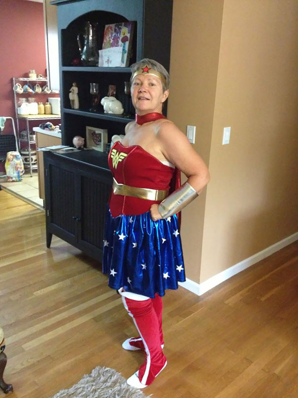 I Ordered A Wonder Woman Costume Online. It Was A Little Big For Me When It Arrived And My Grandmother Said She Wanted To Try It On. This Is The Fabulous Result