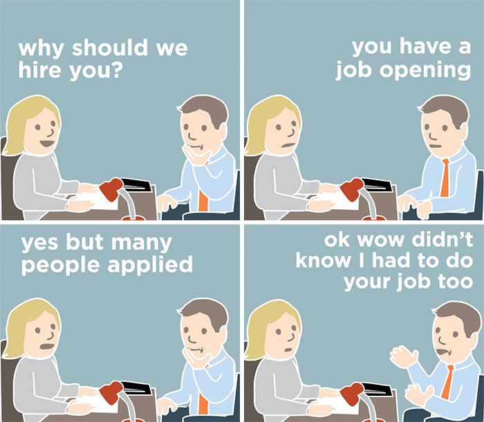 10 Hilarious Comics Show What Not To Say During Job Interviews