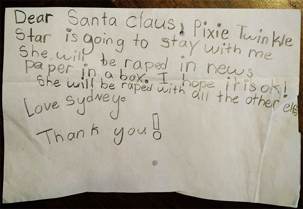 My Niece's Letter To Santa. At Least She Asked For His Permission!