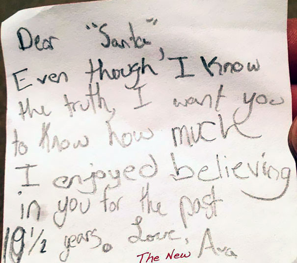 Don't Know If I Should Laugh Or Cry. Letter To Santa Left In The Cookie And Milk Plate