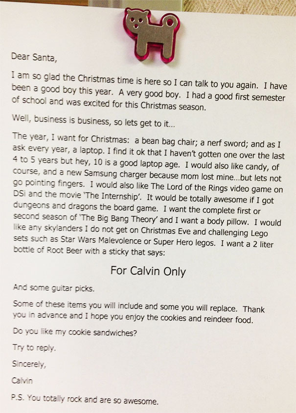 I Present My Co-Worker's 10-Year-Old Nephew's Letter To Santa