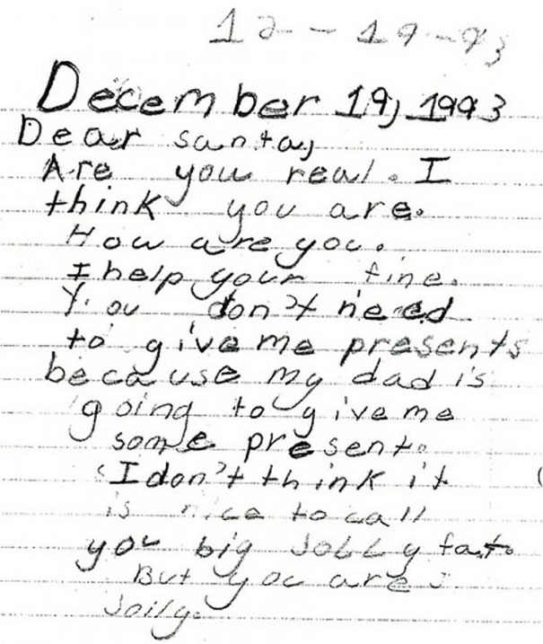 1993 Letter To Santa
