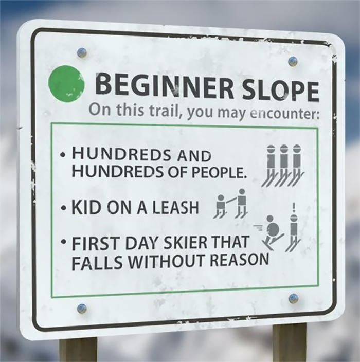 4 Honest Ski Trail Signs That Tell You How It Actually Is