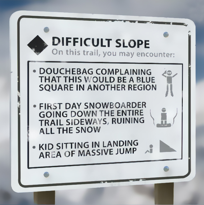 4 Honest Ski Trail Signs That Tell You How It Actually Is