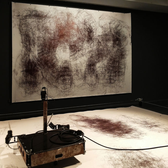 In This Exhibition In London My Robots Have Been Making Some Drawings Responding To The Visitors’ Presence And The Gallery’s Environment