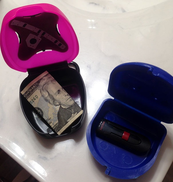 Inside A Retainer Or Mouth Guard Case