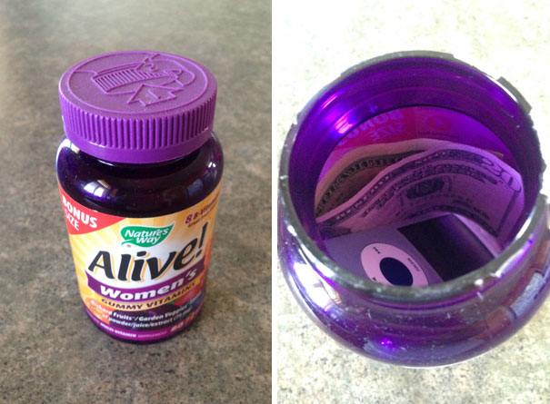 Inside A Vitamin Container
