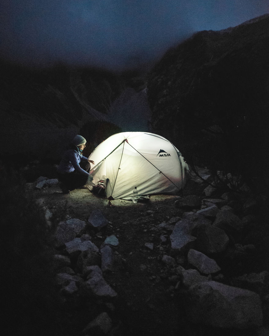 We Spent The Night At A Glacier Lake In Peru At 4600 Meters