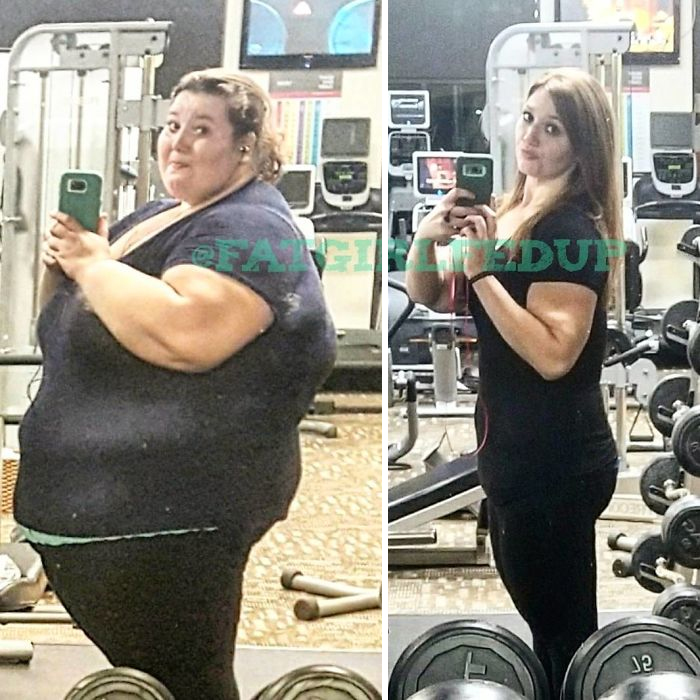 Una mujer que solía pesar casi 230 kg recrea sus fotos antiguas, y es difícil creer que se trata de la misma persona