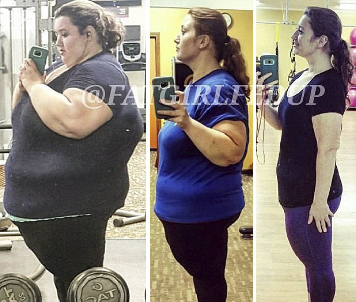 Una mujer que solía pesar casi 230 kg recrea sus fotos antiguas, y es difícil creer que se trata de la misma persona
