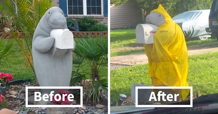 “My Neighbor Has This Manatee Mailbox He Dresses Up Throughout The Year And I’m Kind Of Obsessed With It”