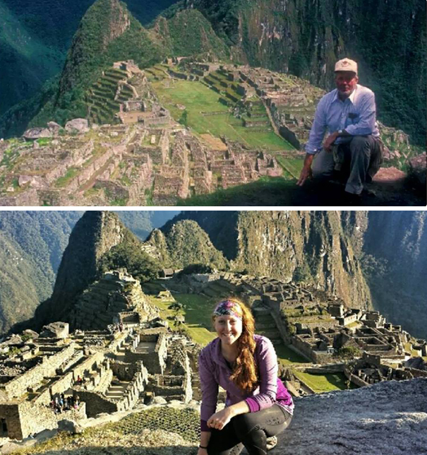 My Grandfather And I At Machu Picchu, Taken 22 Years Apart