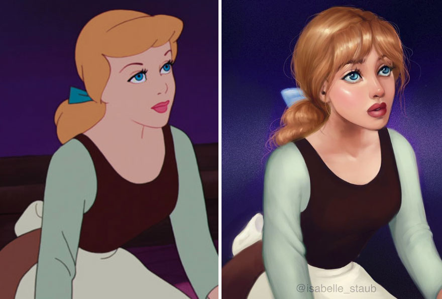 Artist Created Cartoon Characters And Disney Princess In Different Style And They Look Perfect