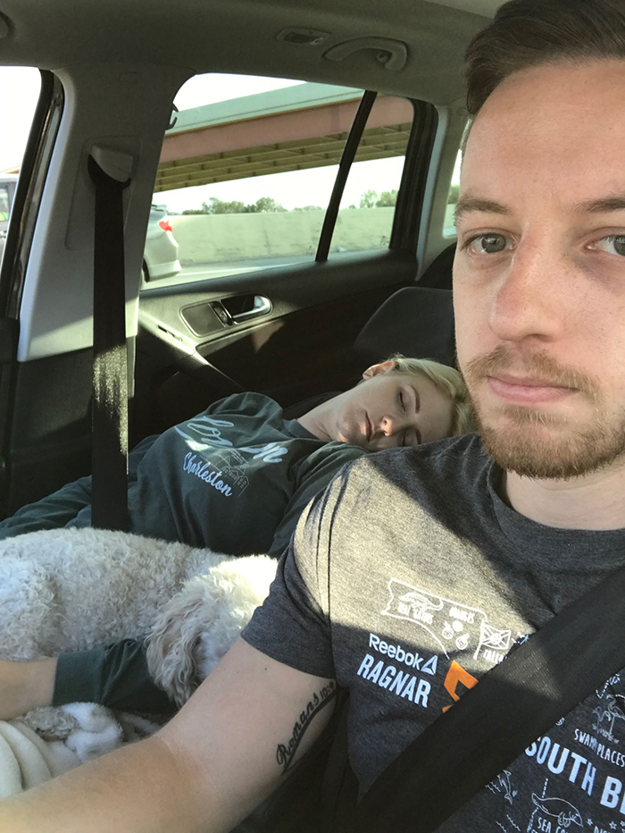 Husband Compiles Photos From All The Fun Road Trips He Takes With His Wife, And The Result Is Just Too Funny