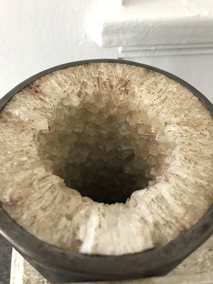Six Months Of Buildup In A Pipe Used For A Mineral Pool Spa