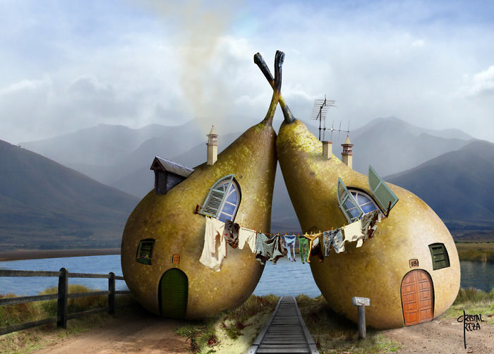 Artists Use Objects And Fruits To Build Houses In Photoshop And Many Of Them Give Even The Will To Live