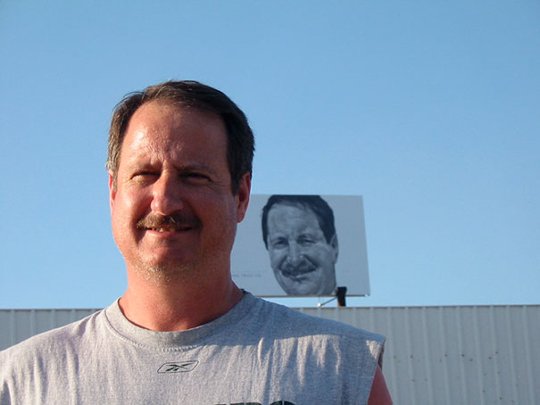 My Dad And I Were Driving Down A Highway And Found His Doppelganger On A Billboard