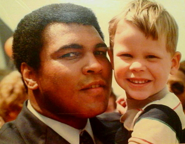 We Were At An Event When I Was A Kid. Muhammad Ali Was There Doing A Boxing Demo Of Some Sort. All I Knew Was There Was A Big Dude Beating People Up And I Didn't Want Any Part Of It. After, We Were Mingling Around, And He Comes Right At Us, I Was Crying Apparently, My Mom Threw Me Into His Arms And Snapped This Pic