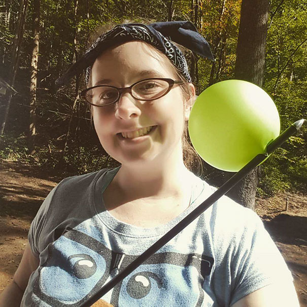 I Went Away To Nerd Fitness Camp And Really Took To The Archery Portion. In Some Freak Shot, I Managed To Shoot The Edge Of A Balloon Without Popping It. The Instructor Never Saw Anything Like It