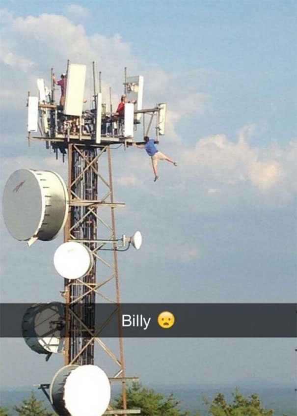 I Climbed A Radio Tower And Hung Off Of It With One Hand