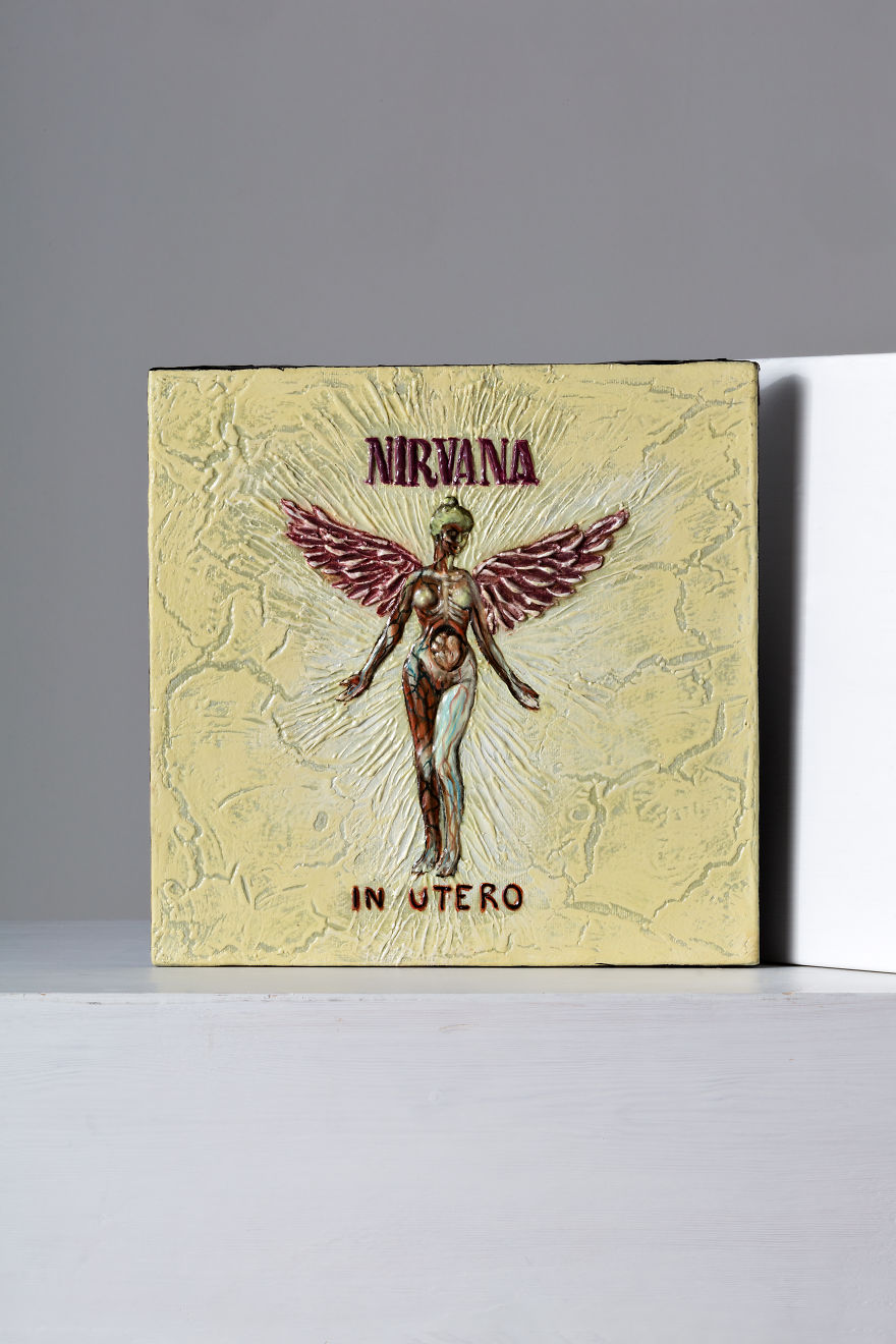 Vinylmateric: Reinterprerations Of Vinyl Covers That Have Made The History Of Rock In Materic Art Style