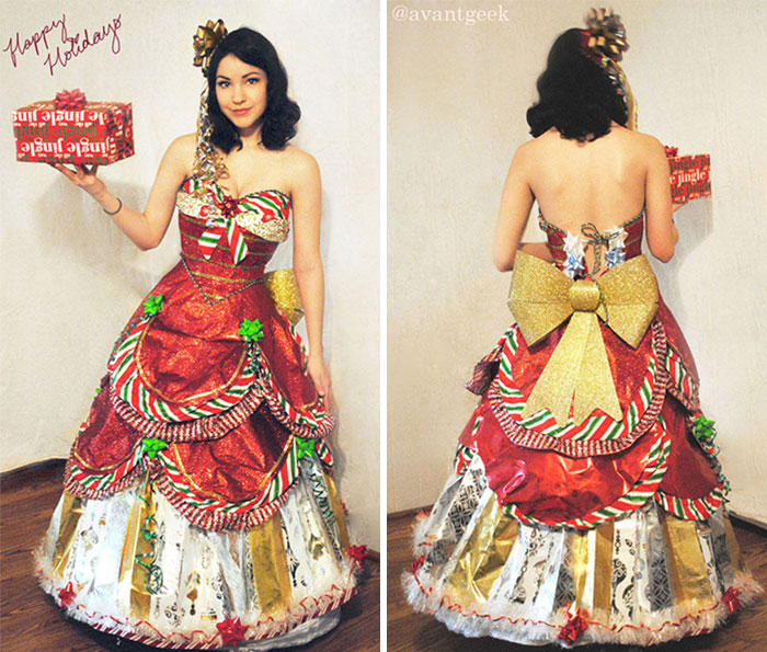 "I've Been Making Dresses From Wrapping Paper After The Holidays For A Few Years"