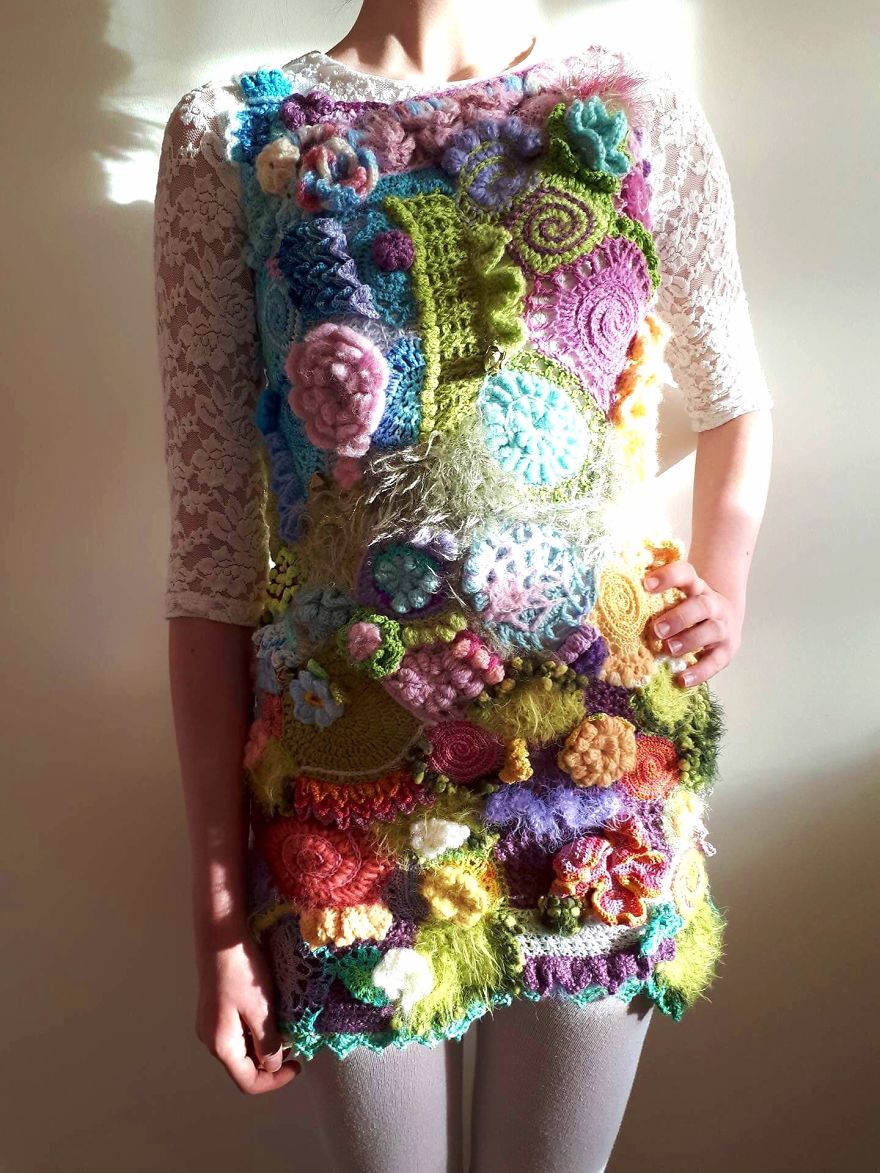 I Made A Freeform Crocheted Dress Inspired By Spring I Made A Freeform Crocheted Dress Inspired By Spring