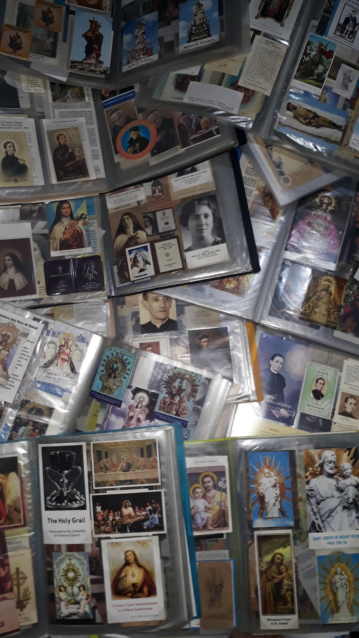 My Collection Of Prayer Cards / Estampitas Of Different Catholic Saints And Holy Personages...20 Clearbook Albums And Counting...