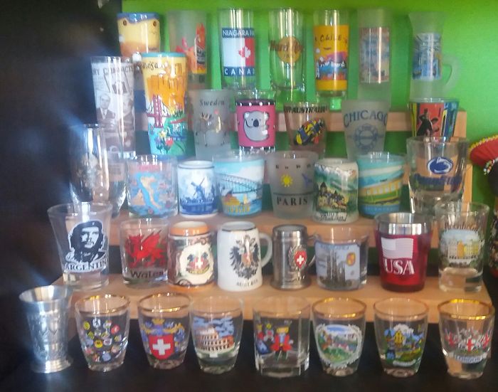 We Collect Shot Glasses From Every Country We've Been To.