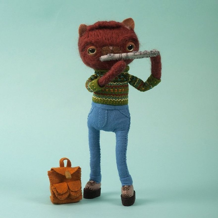 You Will Surely Want To Have A-Meet The Friendly Animals Made In Felt By The Artist Cat Rabbit