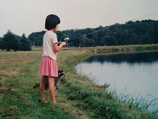 Found This Picture Of Me And My Pet Raccoon Fishing Together. He'd Wait For Me To Catch And Reel In A Fish So He Could Grab It And Eat It. Late 1980s