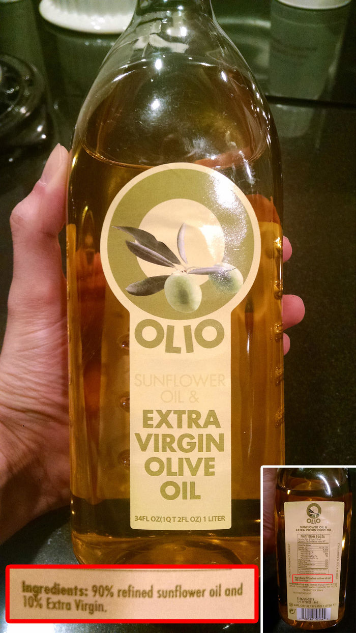 Este Aceite De Oliva Que Compré Ni Siquiera Era Barato (Ingredientes: 90% Aceite De Girasol Refinado Y 10% Virgen Extra)