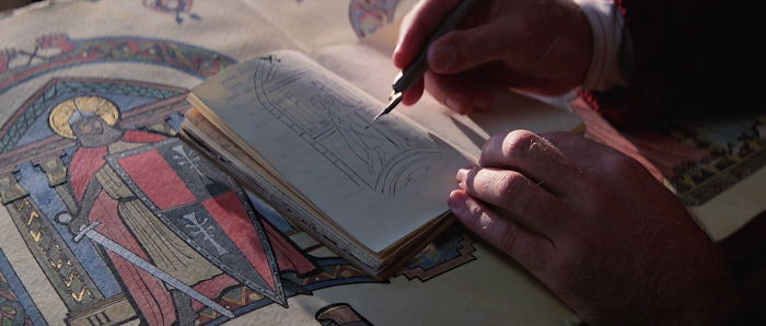 In Indiana Jones And The Last Crusade Early In The Film While Henry Is Illustrating His Grail Diary He Says "Let He Who Illuminated This, Illuminate Me". At The End Of The Film (Decades Later) When Indy Asks What Henry "Found" On The Adventure He States "Illumination"