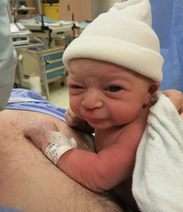 No One Believes Me, But My Son Did In Fact Hold His Head Up Less Than 5 Minutes After Being Born