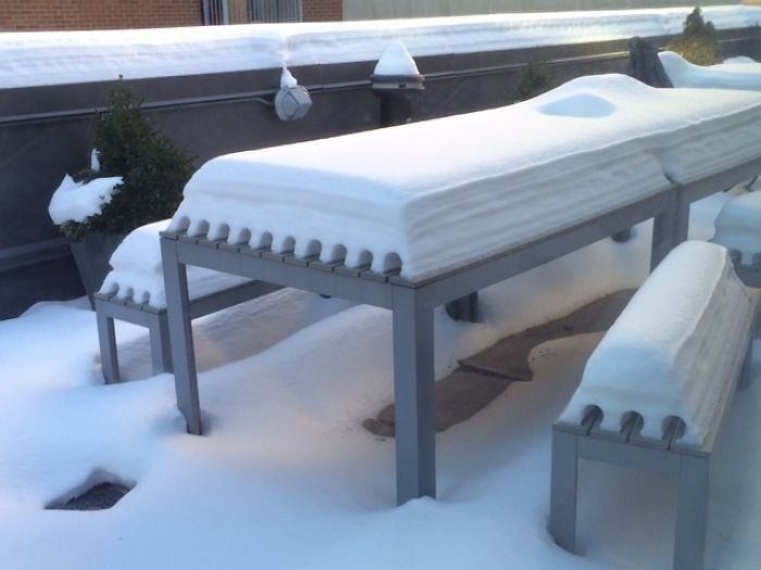 The Snow On This Table & Bench
