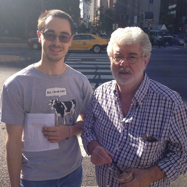 Friend Of Mine Ran Into George Lucas In Chicago Today. His Shirt Was Too Perfect