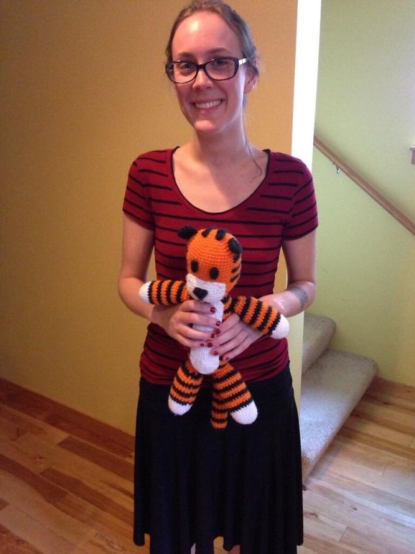 Accidental Cosplay. My Roommate Walked Downstairs And I Asked Her To Hold My Hobbes. She Didn't Get Why