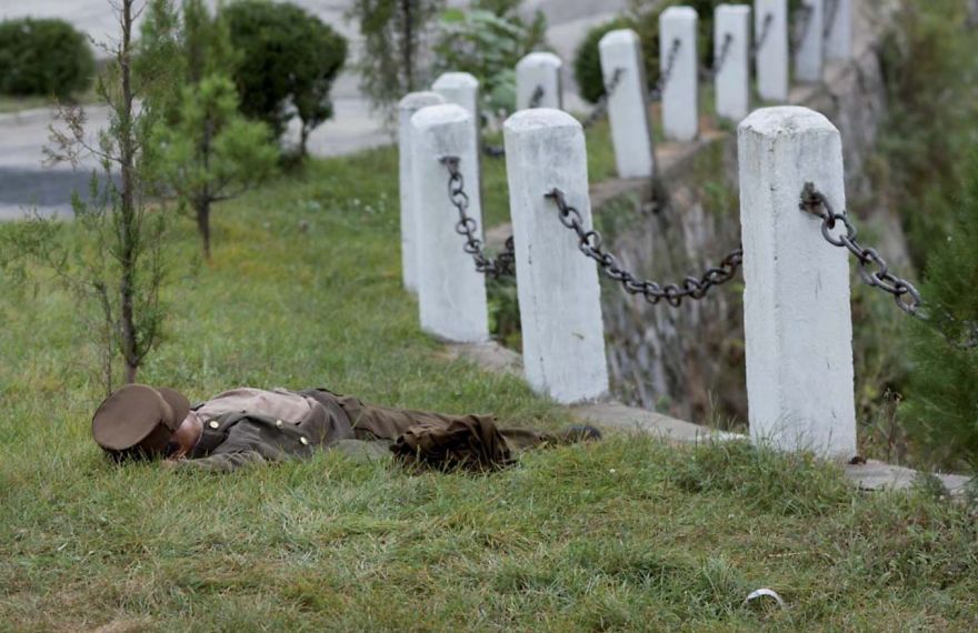 This Soldier Was Sleeping In A Field