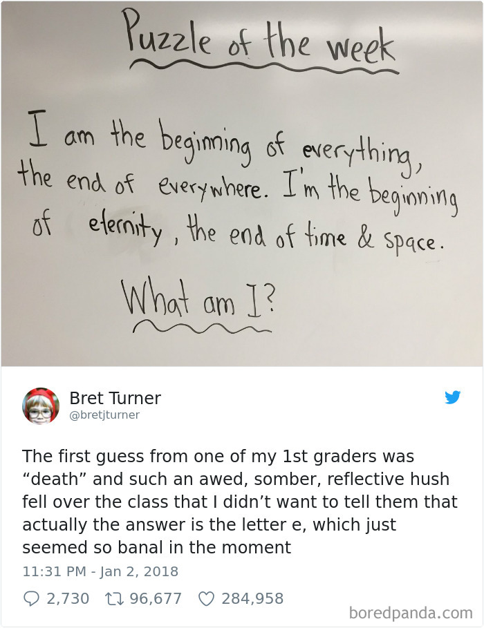 Teacher’s Classroom Riddle Gets An Answer From First Graders That He Does Not Expect