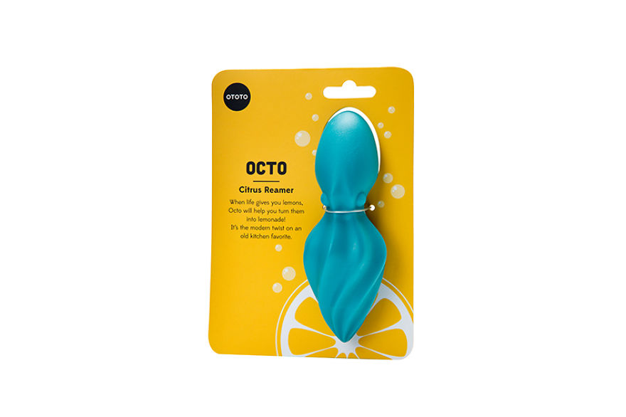 An Adorable Petite Blue Octopus Citrus Reamer That Thrashes Out The Juice With It's Strong Tentacles