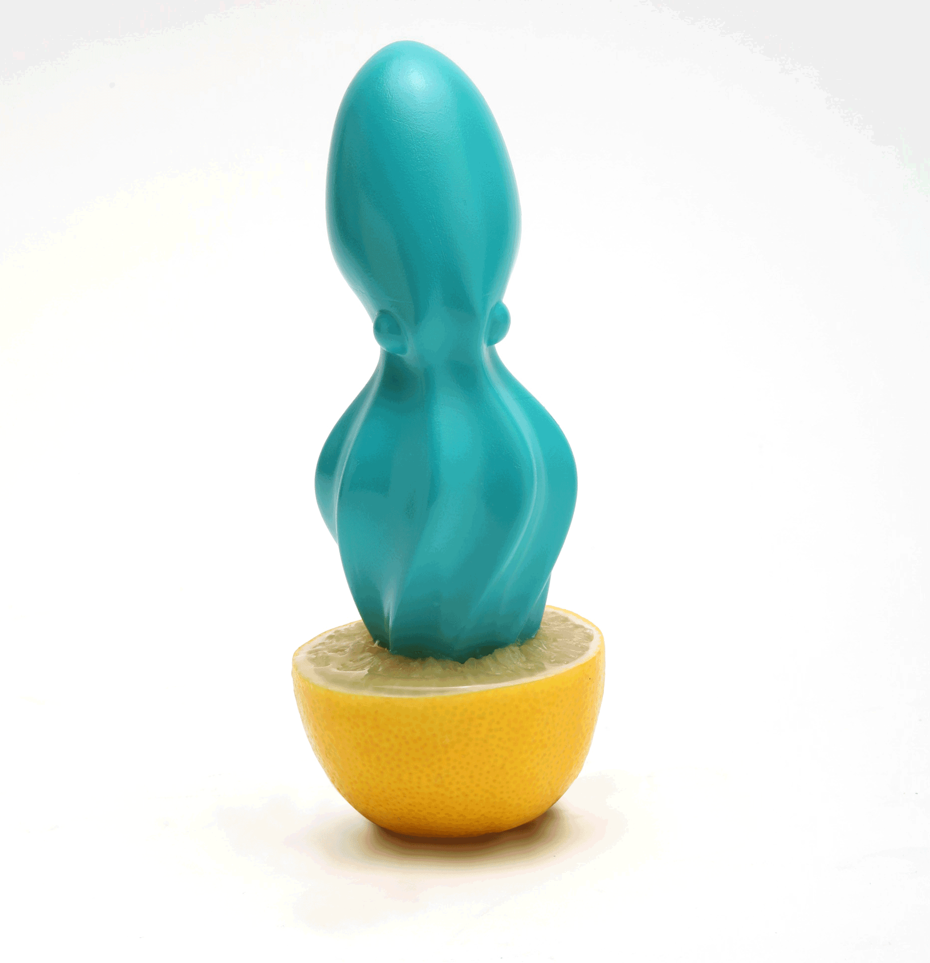 An Adorable Petite Blue Octopus Citrus Reamer That Thrashes Out The Juice With It's Strong Tentacles