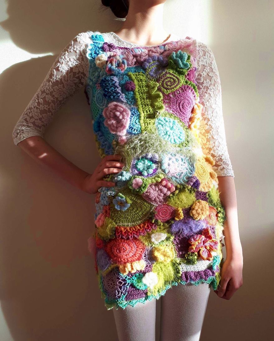 I Made A Freeform Crocheted Dress Inspired By Spring I Made A Freeform Crocheted Dress Inspired By Spring