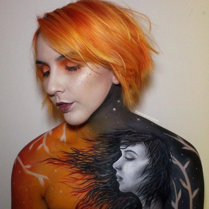 Makeup Artist Georgina Ryland Is Using Her Body As A Canvas On Instagram Creating True Masterpieces